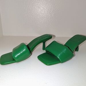 Green Zara Kitten Heel Mules Size 36/5.5